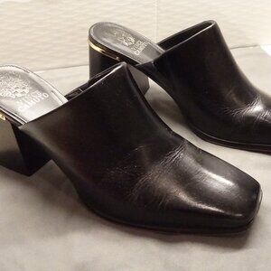 Vince Camuto Bristina Leather Black Mule Pump Heel Size 9M Used